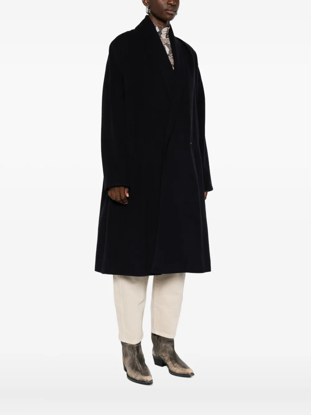 ISABEL MARANT double-breasted nylon coat Zwart