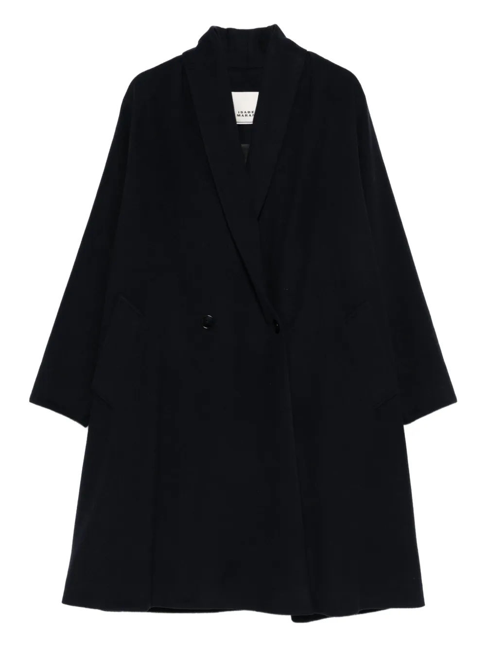 ISABEL MARANT double-breasted nylon coat Zwart