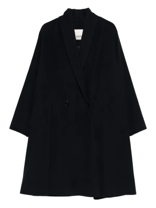 Isabel Marant Double-breasted Nylon Coat in Black
