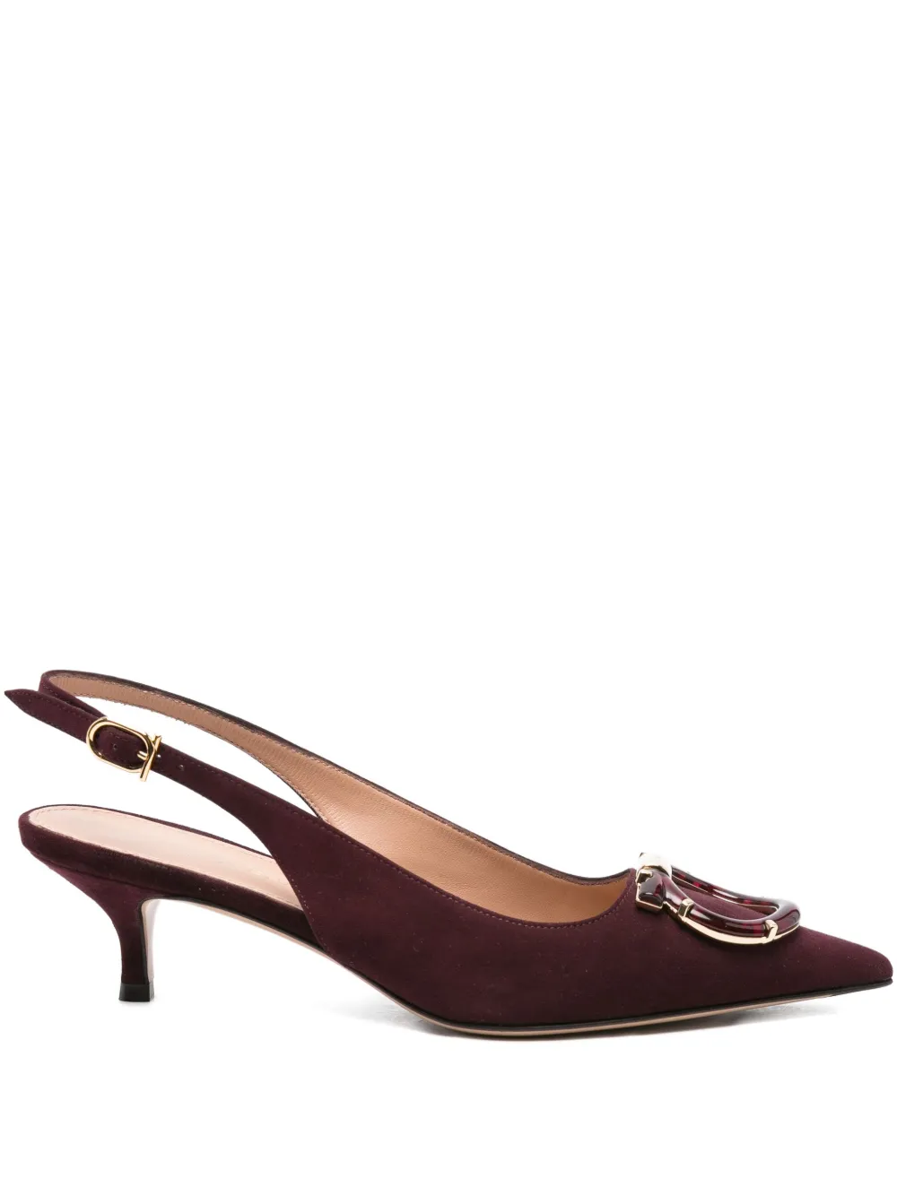 Ferragamo 50mm suede pumps Red