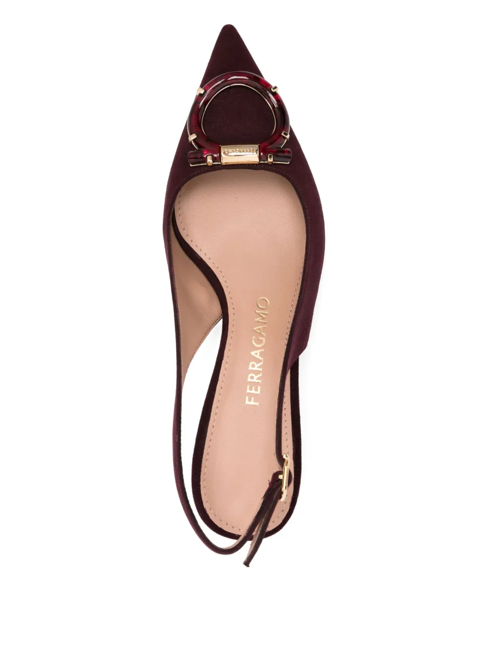 Ferragamo 50mm suede pumps Red
