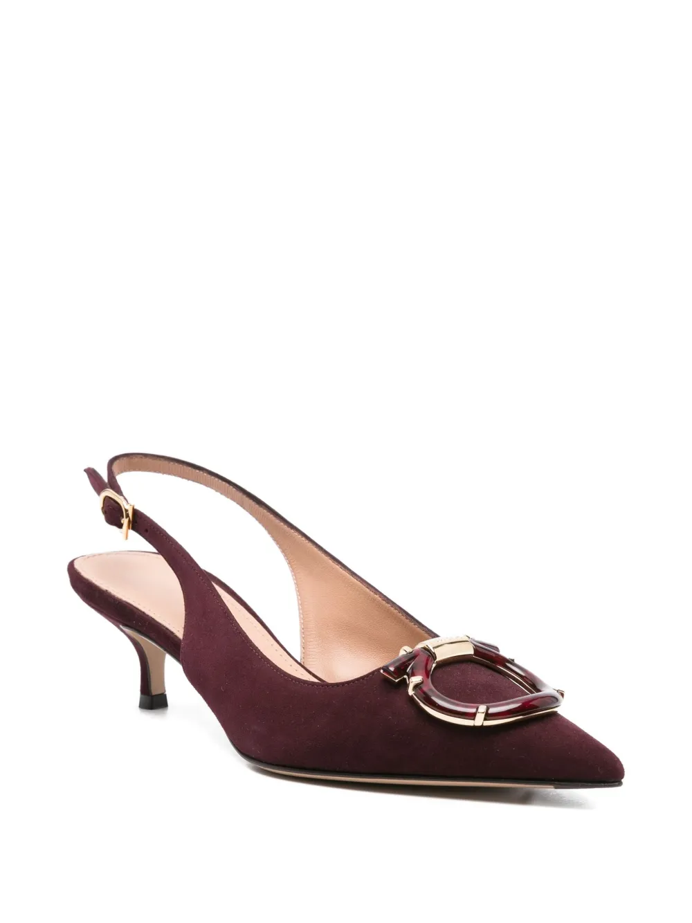 Ferragamo 50mm suede pumps Red