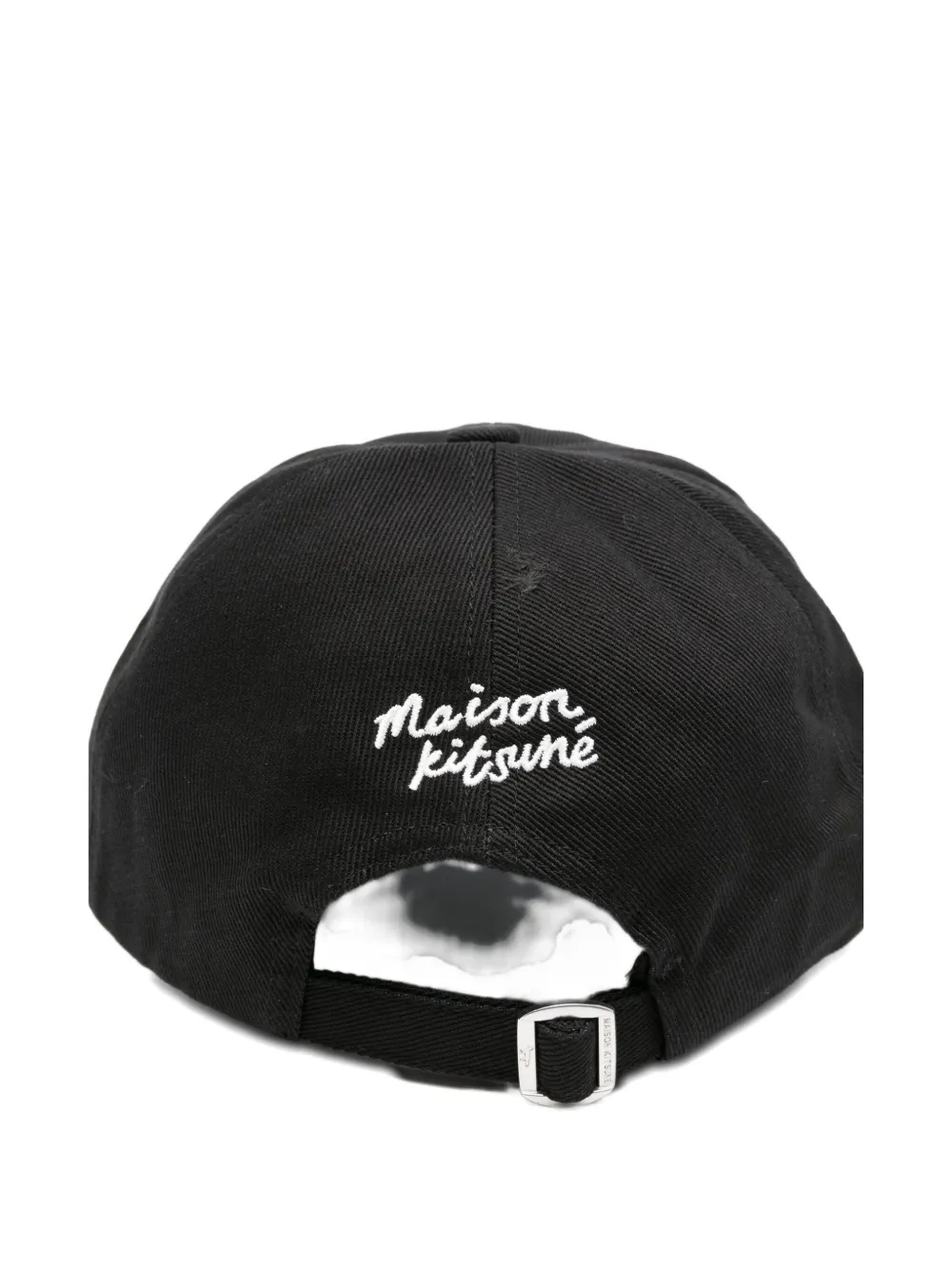 Maison Kitsuné fox-embroidered baseball cap - Zwart