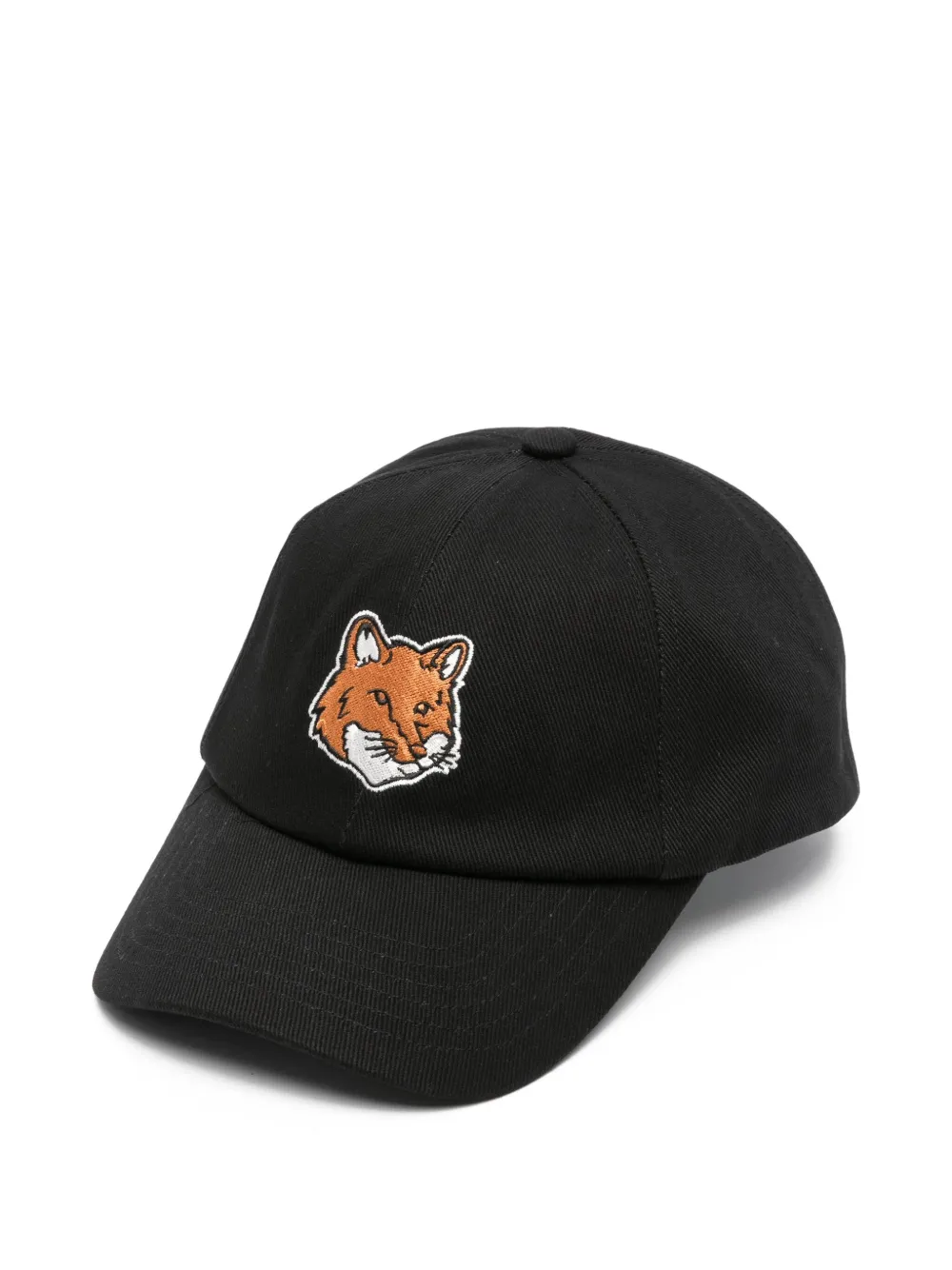 Maison Kitsuné fox-embroidered baseball cap Zwart