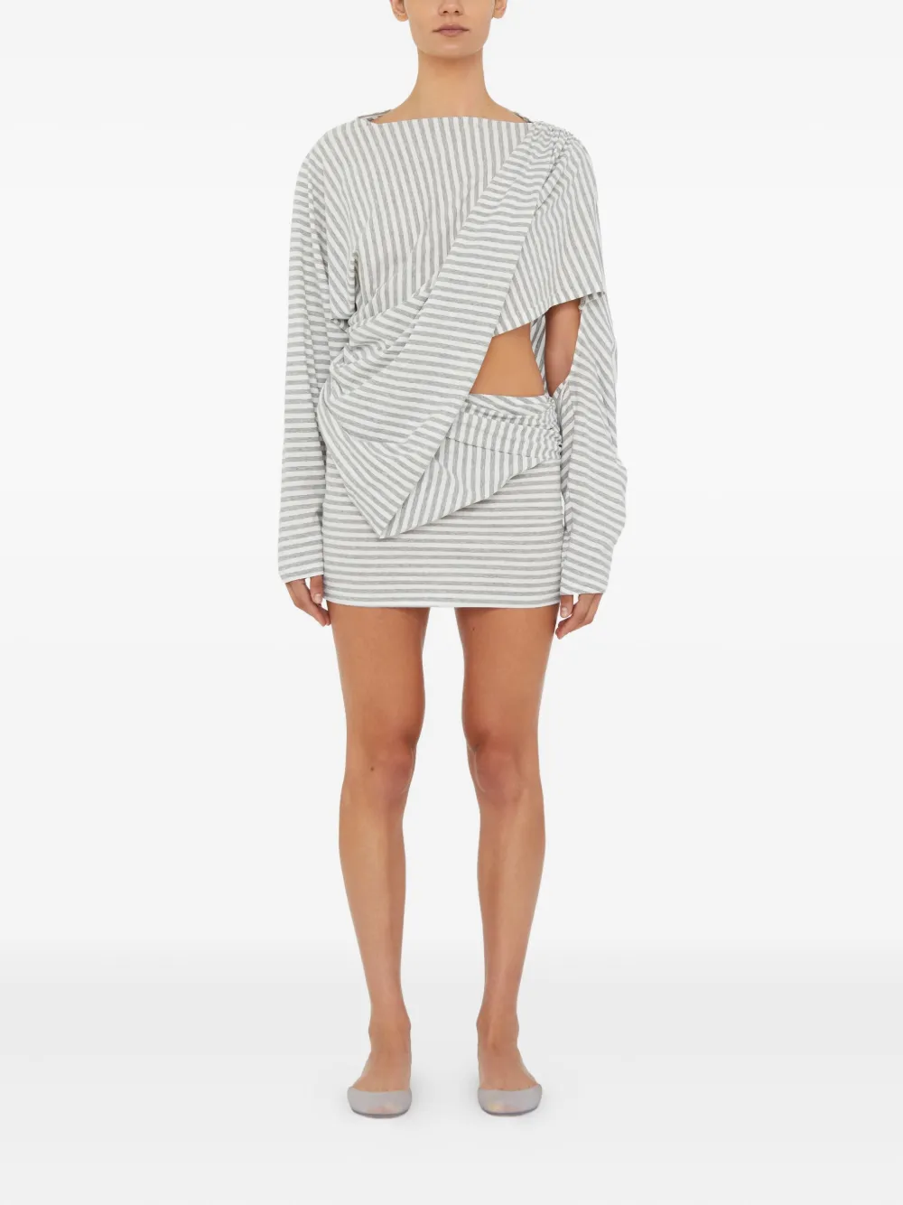 Christopher Esber Alba draped striped mini dress - Grijs