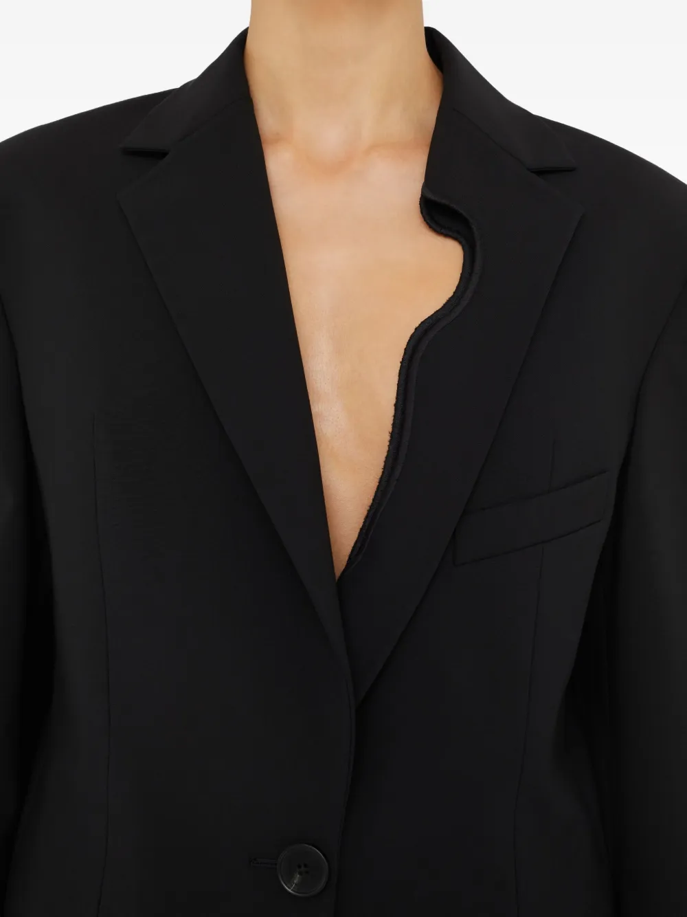 Christopher Esber Padded-shoulder Single-button Blazer In Blue