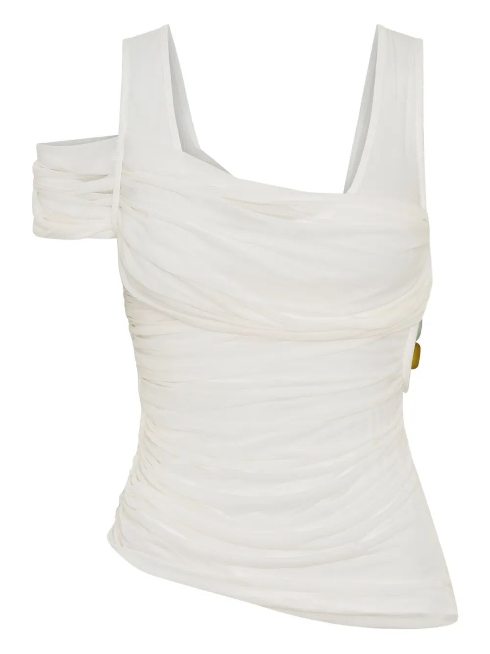 Christopher Esber Beach Glass Draped Tank Top In White