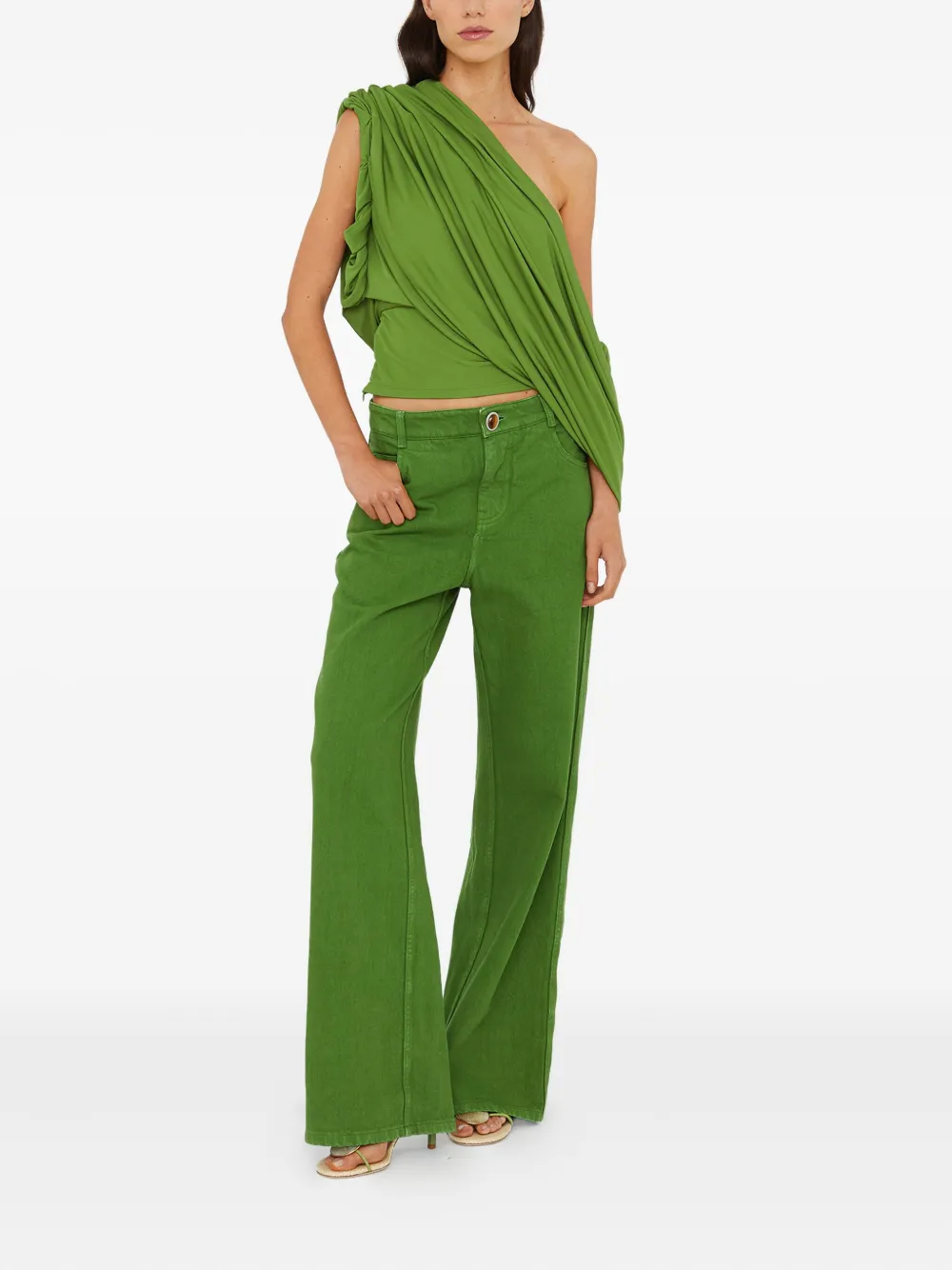 Christopher Esber Alba gedrapeerde asymmetrische top Groen