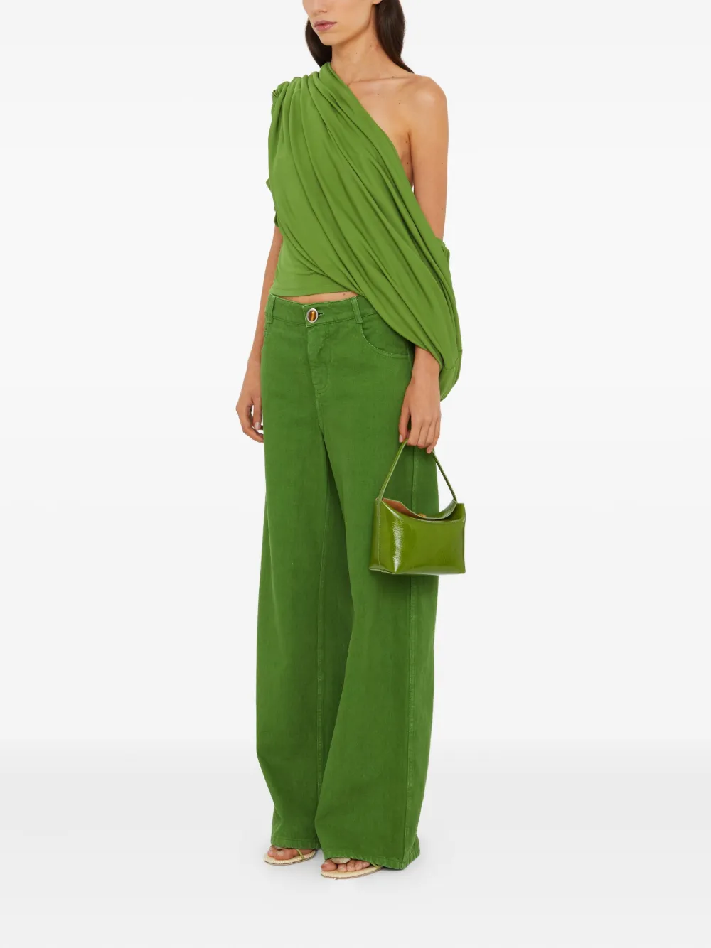 Christopher Esber Alba gedrapeerde asymmetrische top Groen