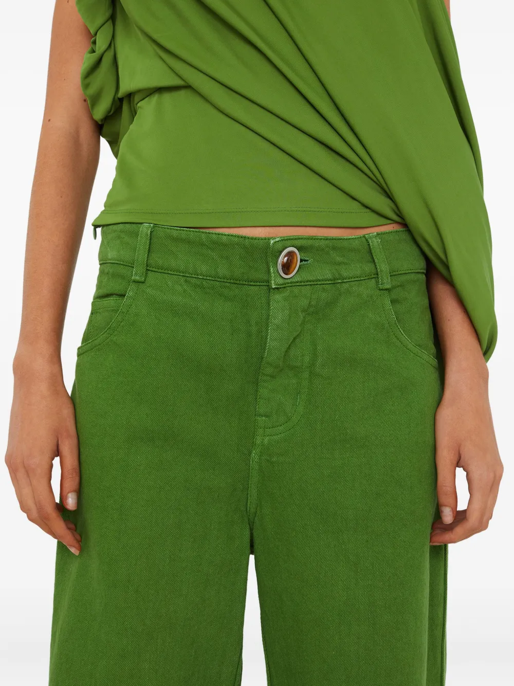 Christopher Esber Alba gedrapeerde asymmetrische top Groen