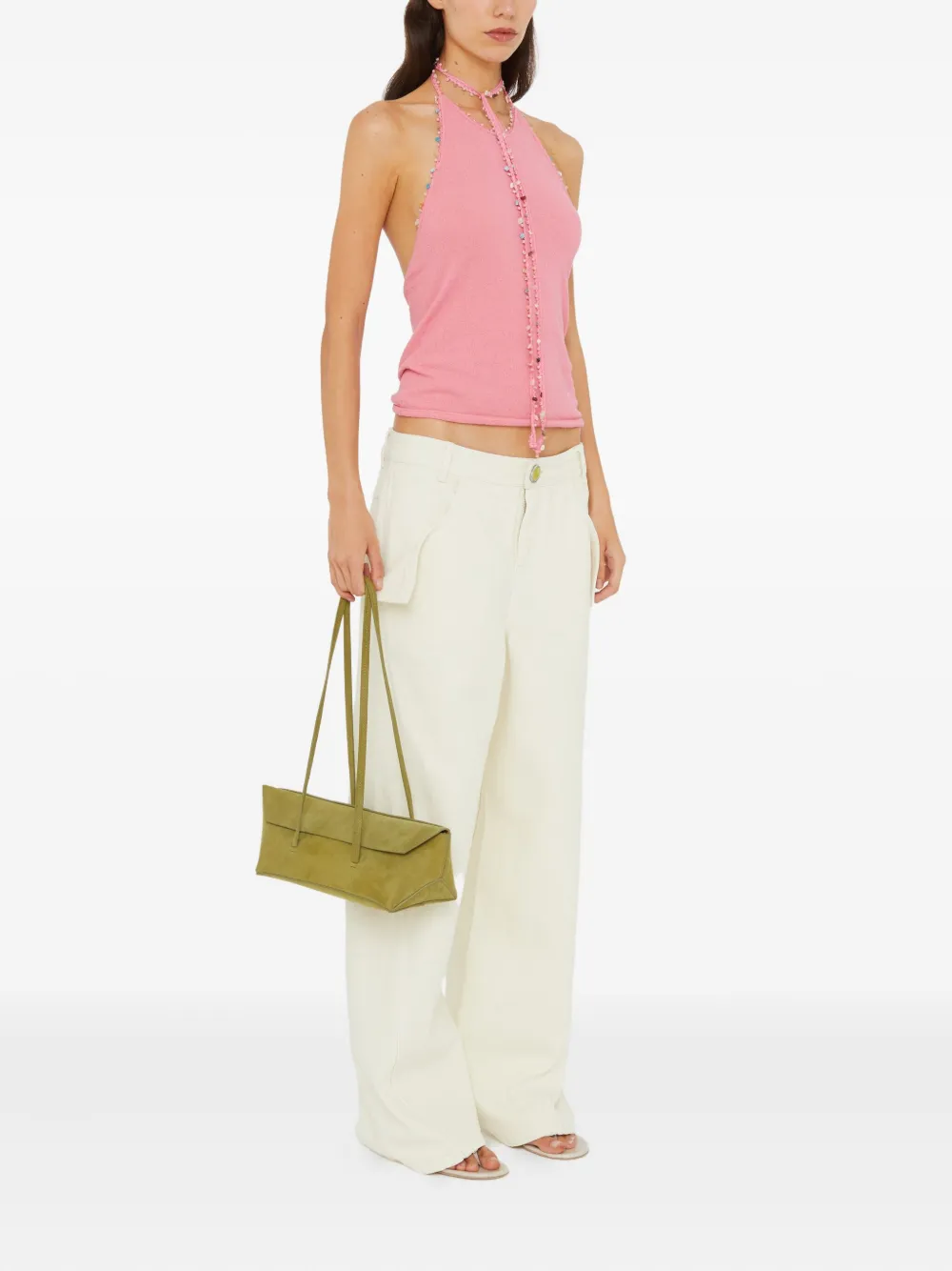 Christopher Esber Broek met knoopsluiting - Beige
