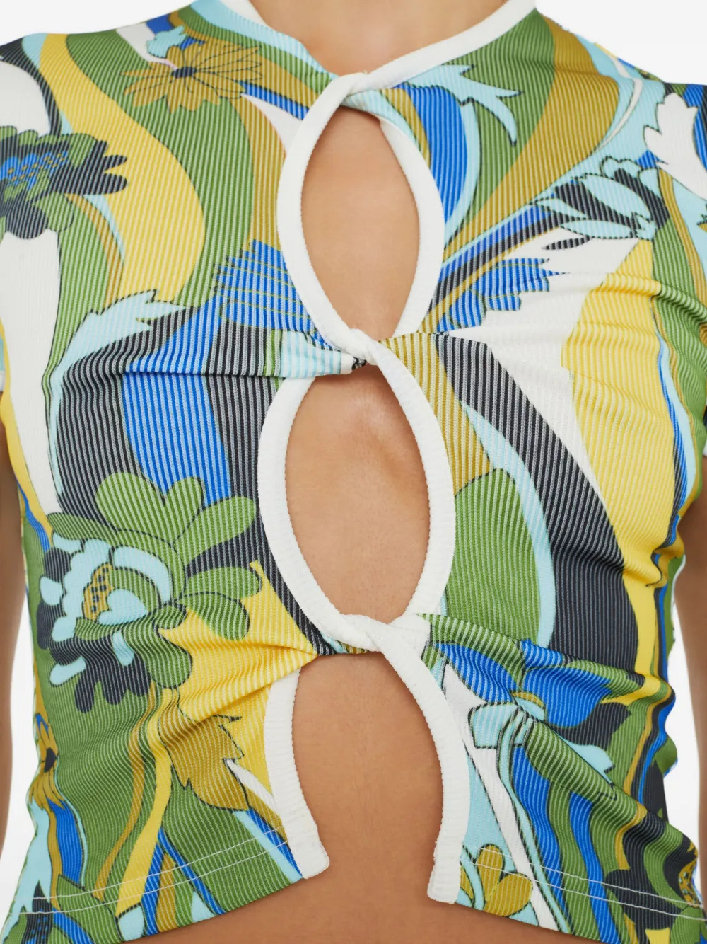 Christopher Esber Acidic Floral Cropped T-shirt In Multi