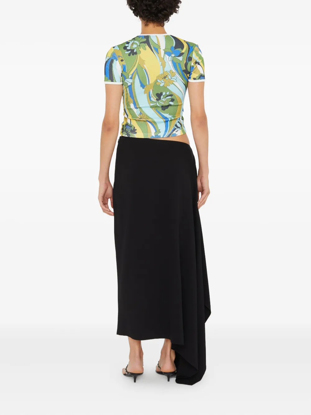 Christopher Esber Acidic Floral Cropped T-shirt In Multi