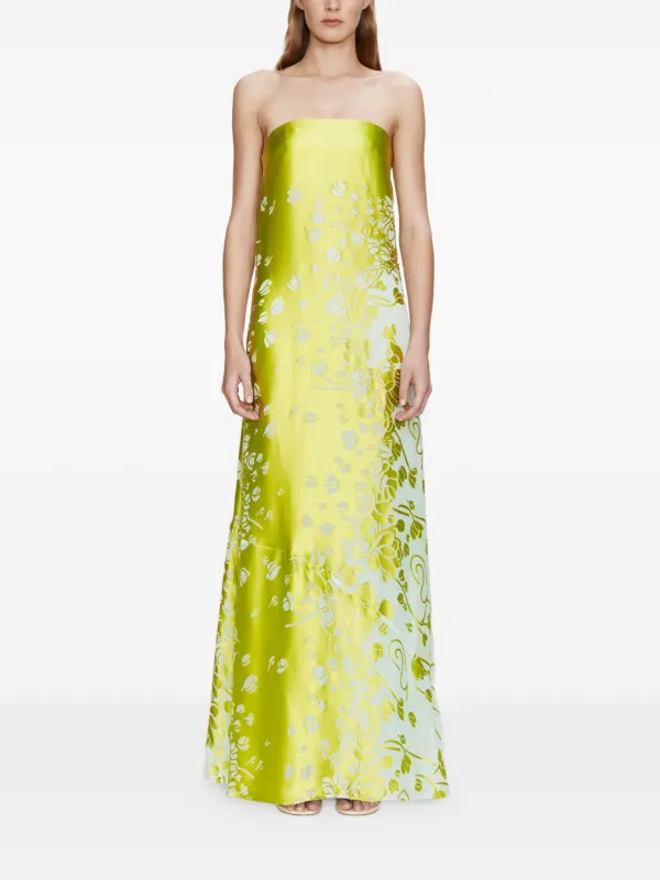 Christopher Esber Burnout Strapless Maxi Dress | Green | FARFETCH