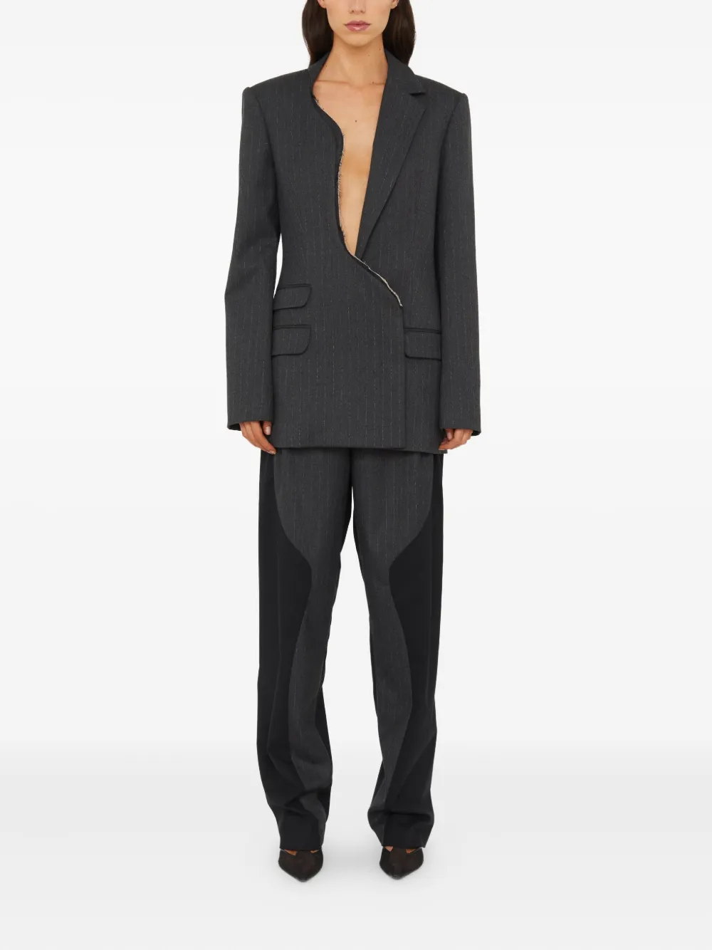 Christopher Esber Torrent pinstripe asymmetrical blazer | Blazers | Image 2