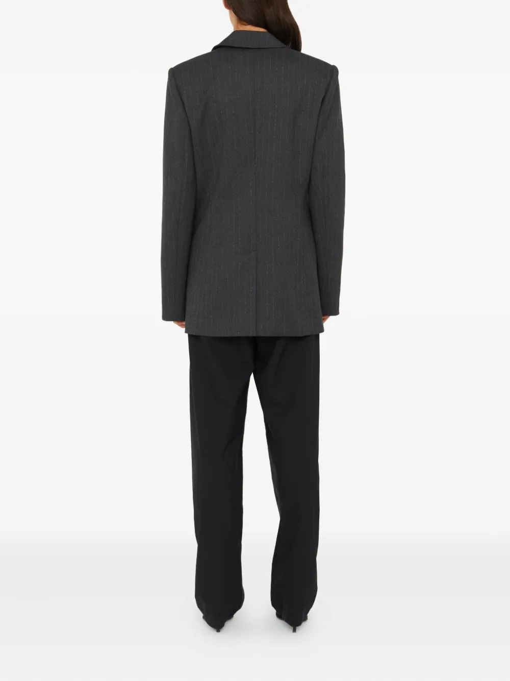 Christopher Esber Torrent Pinstripe Asymmetrical Blazer In Gold