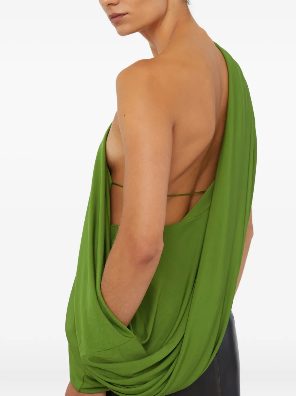 Christopher Esber burnished leather panelled skirt Zwart