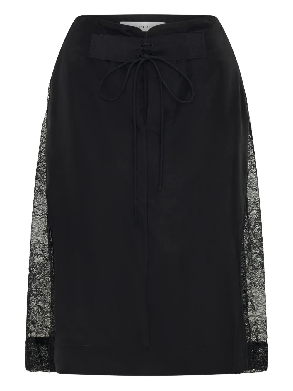 Christopher Esber Lace-insert Drawstring Skirt In Black