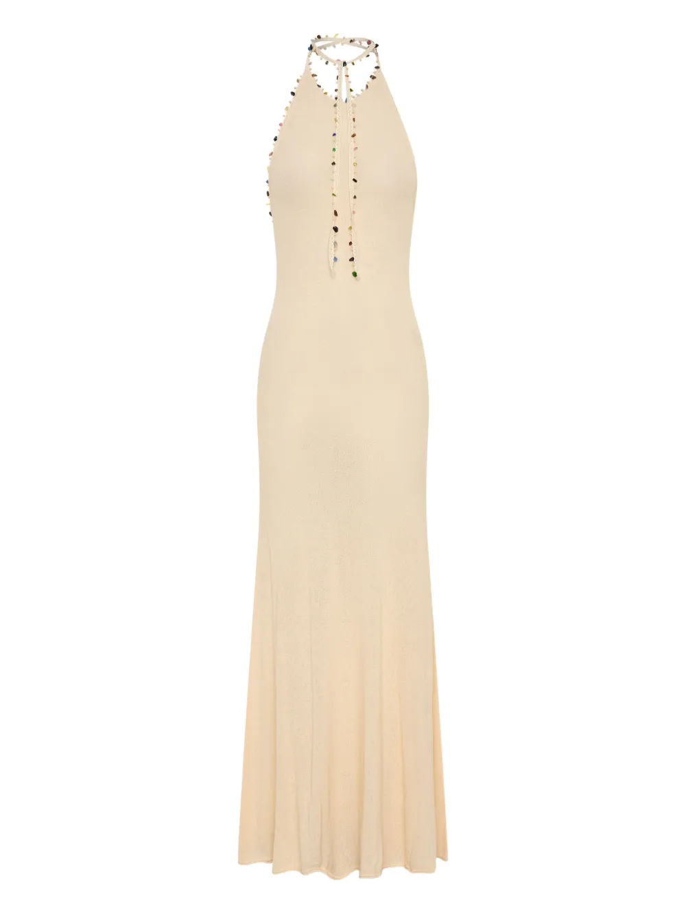 Christopher Esber Halterneck Maxi Dress In Neutral