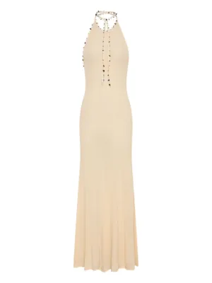 Mnot Halterneck Maxi Dress | Yellow | FARFETCH