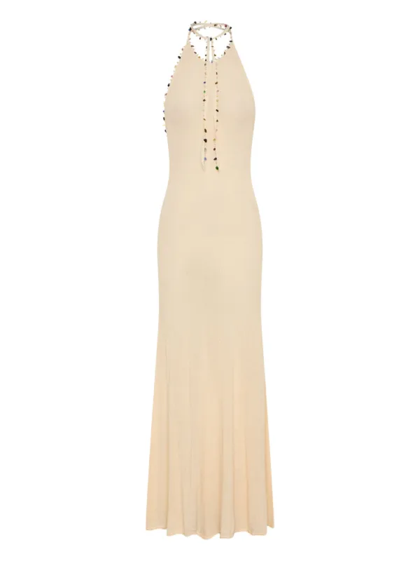 Christopher Esber Halterneck Maxi Dress in Neutrals
