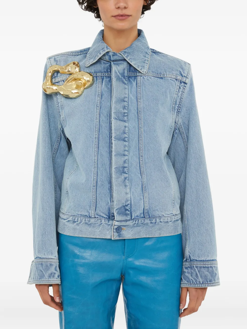 Christopher Esber Corsage Denim Jacket In Blue
