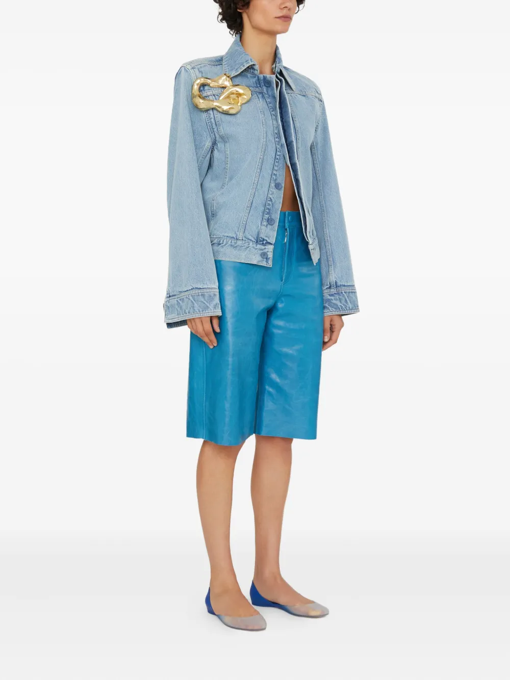 Christopher Esber Corsage Denim Jacket In Blue