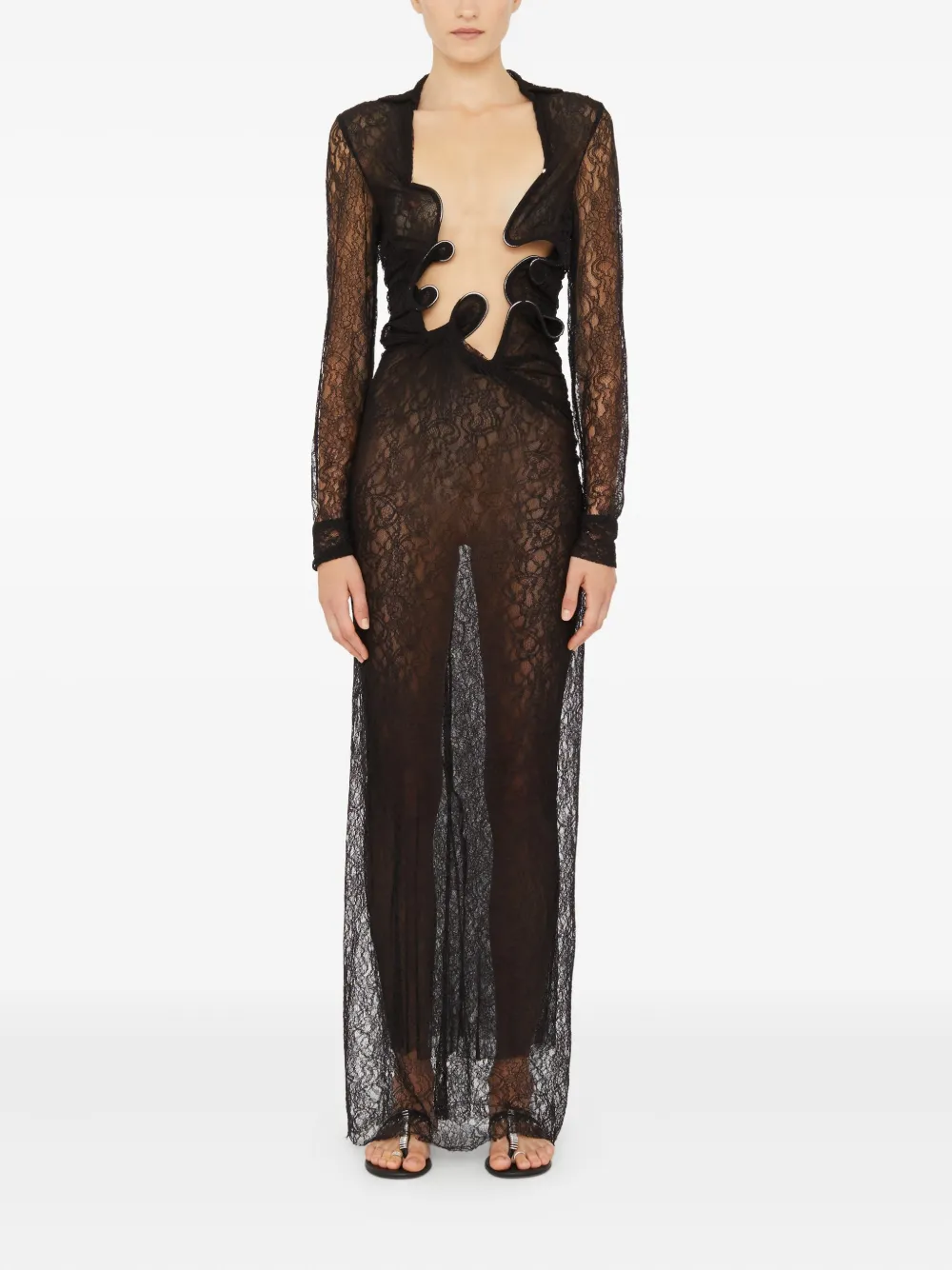 Christopher Esber Lace Venus maxi dress - Zwart