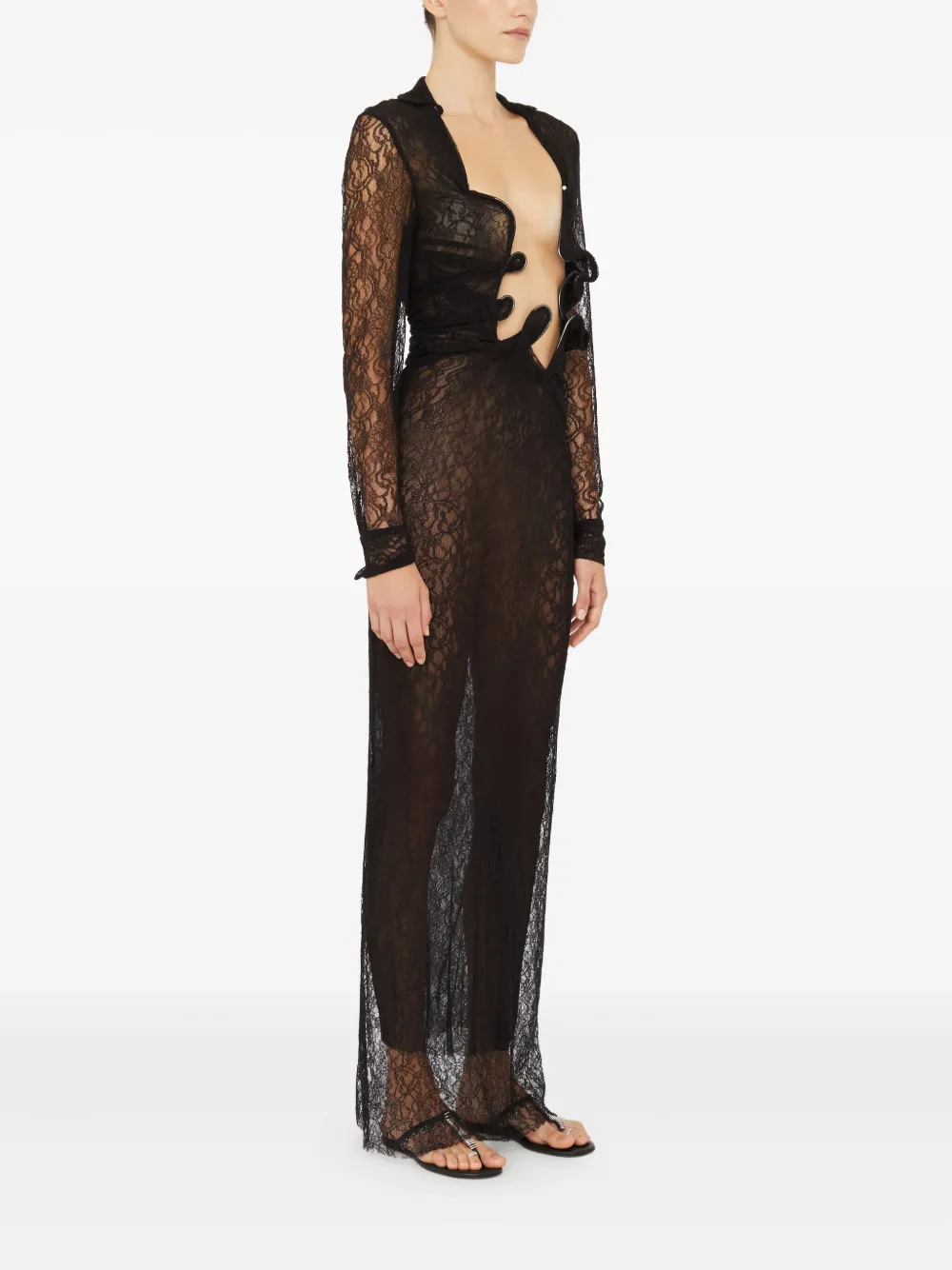 Christopher Esber Lace Venus maxi-jurk Zwart
