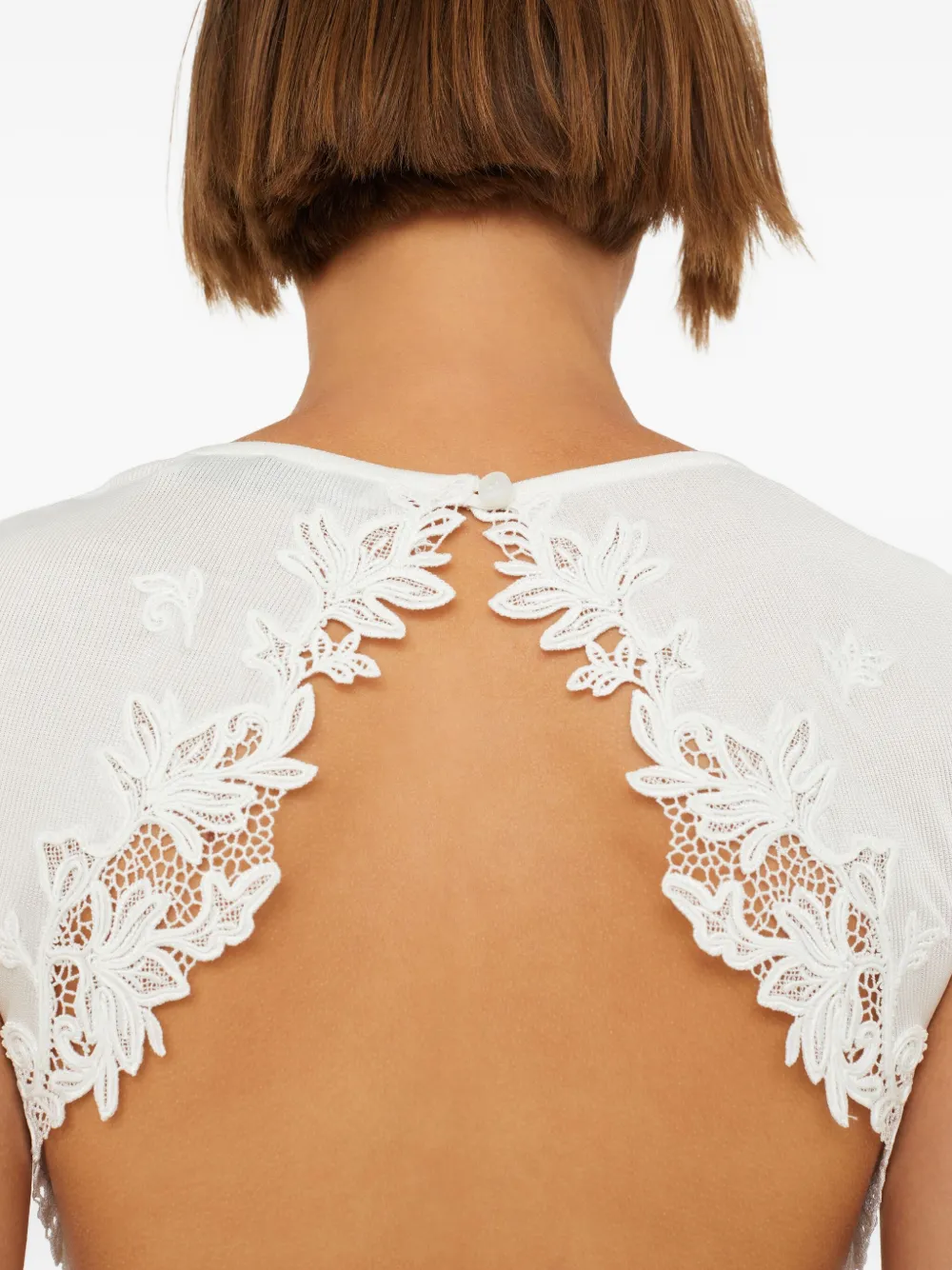 Christopher Esber Lace-insert Midi Dress In White