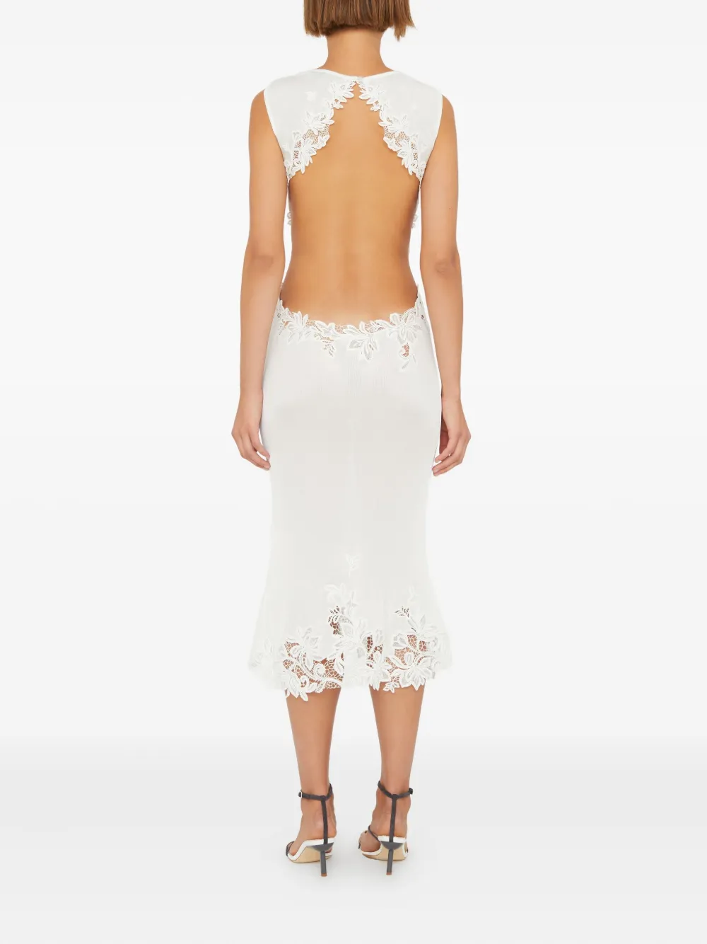 Christopher Esber Lace-insert Midi Dress In White