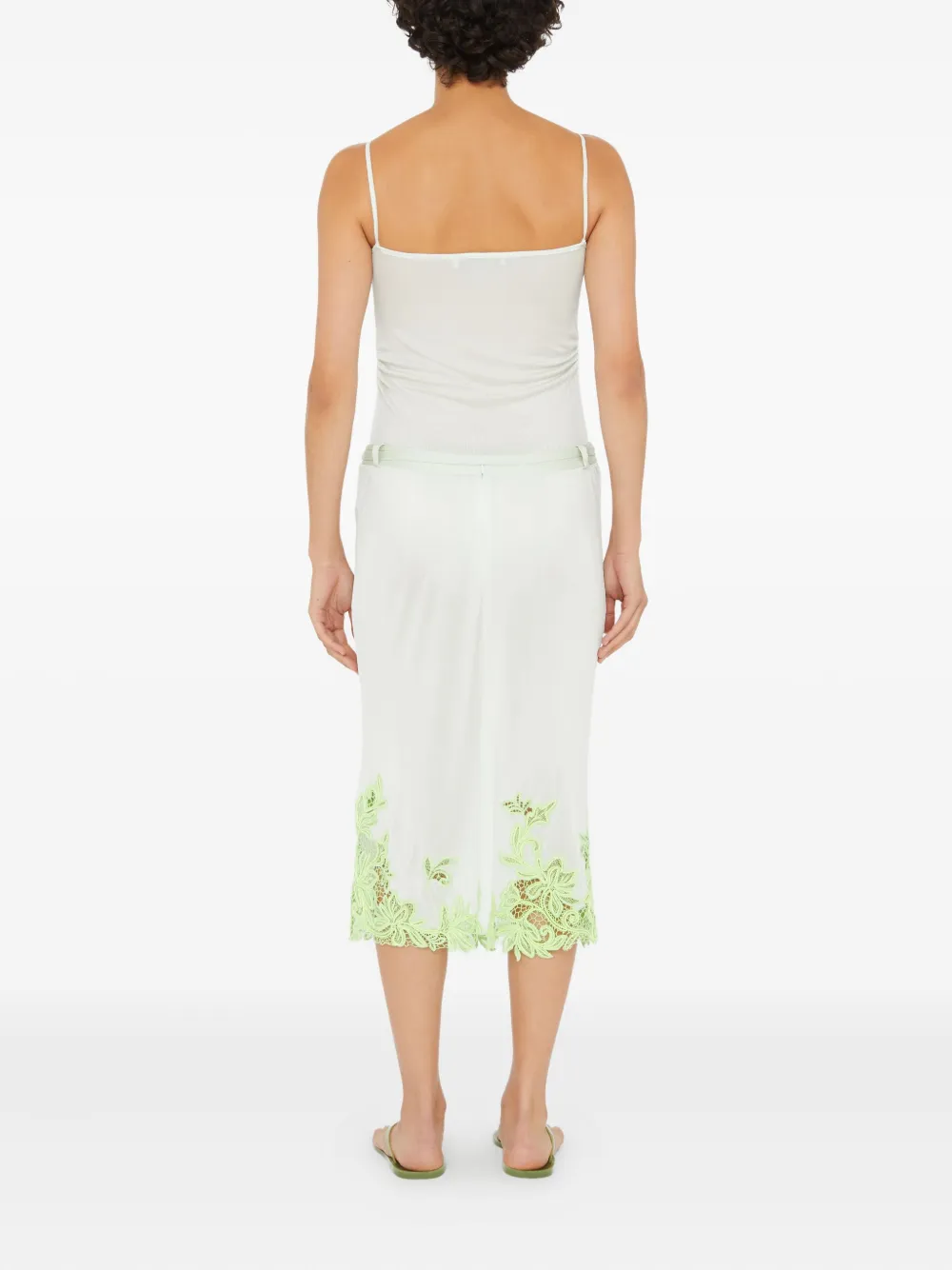 Christopher Esber Lace-trim Midi Skirt In Neutral
