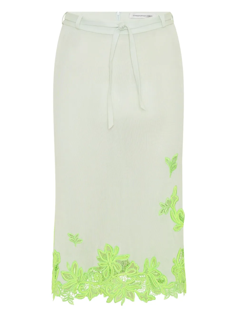 Christopher Esber Lace-trim Midi Skirt In Neutral