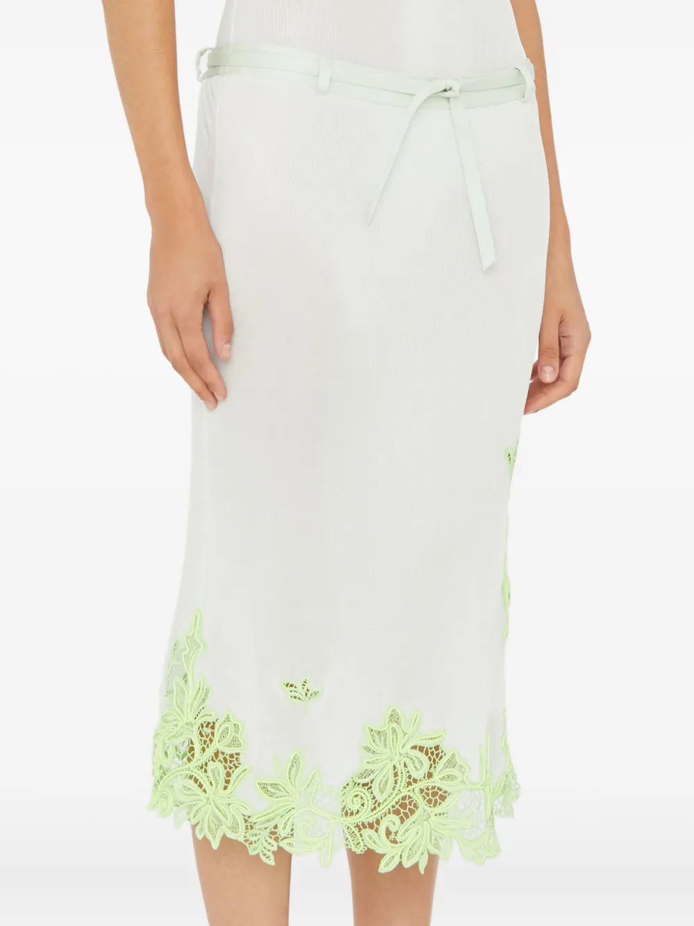 Christopher Esber Lace-trim Midi Skirt In Neutral