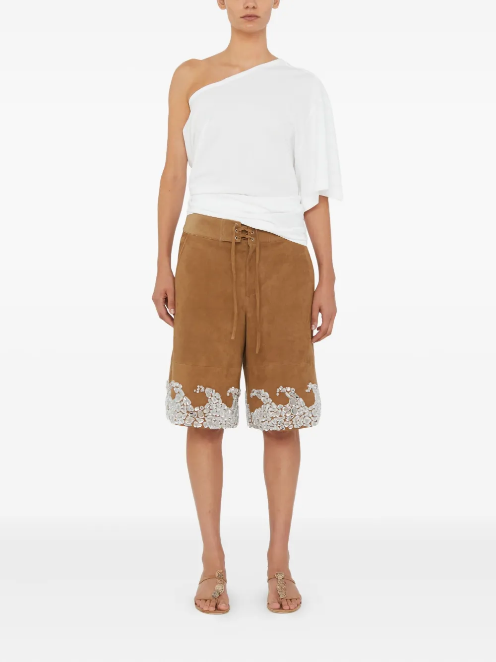 Christopher Esber One-shoulder Draped T-shirt In White