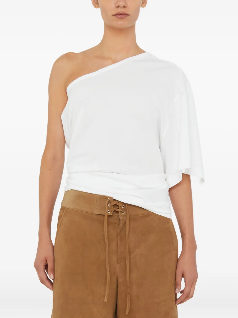 Christopher Esber One-shoulder Draped T-shirt In White