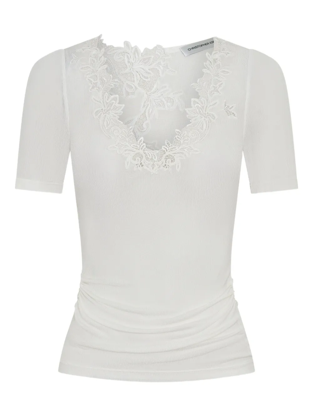 Christopher Esber lace-trim T-shirt | White | Image 1