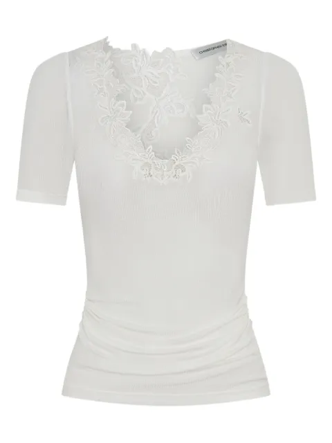 Christopher Esber lace-trim T-shirt