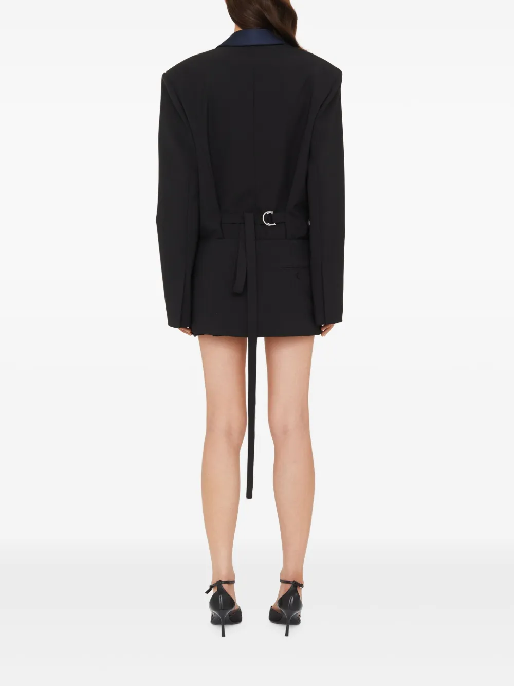 Christopher Esber Tuxedo Contrast Wool Blazer In Black