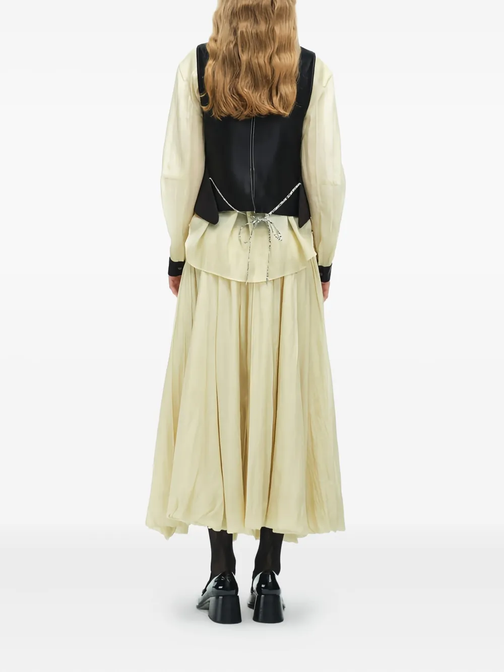 Renli Su Elastic-waistband Gathered Skirt In Neutral