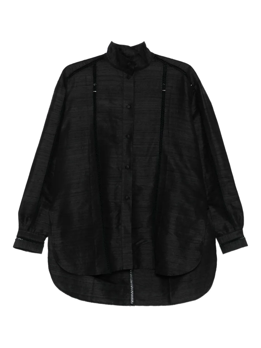 diotima lace-trimmed high-neck shirt | Black | Image 1
