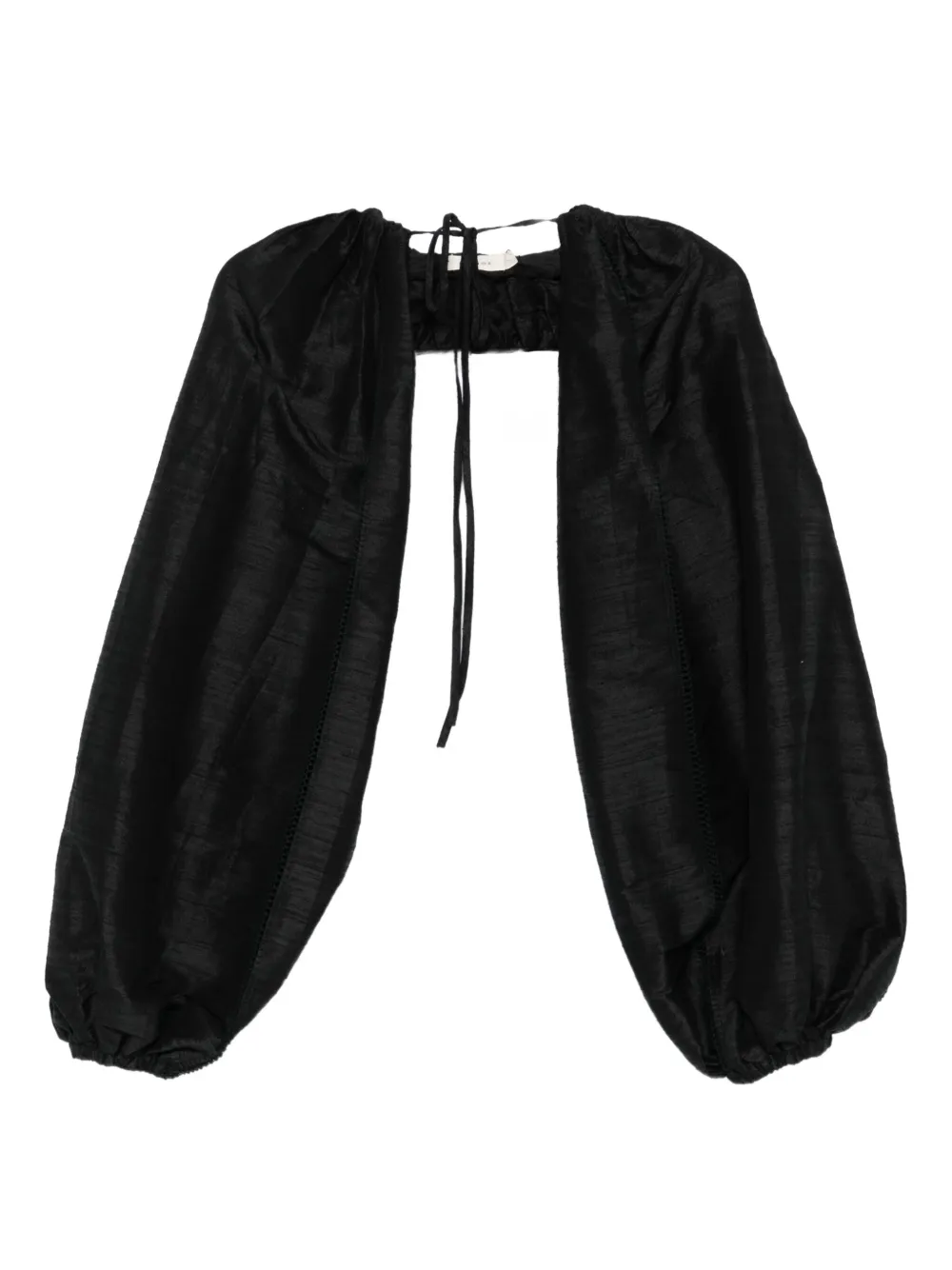 diotima bishop-sleeve tie-fastening top | Black | Image 1