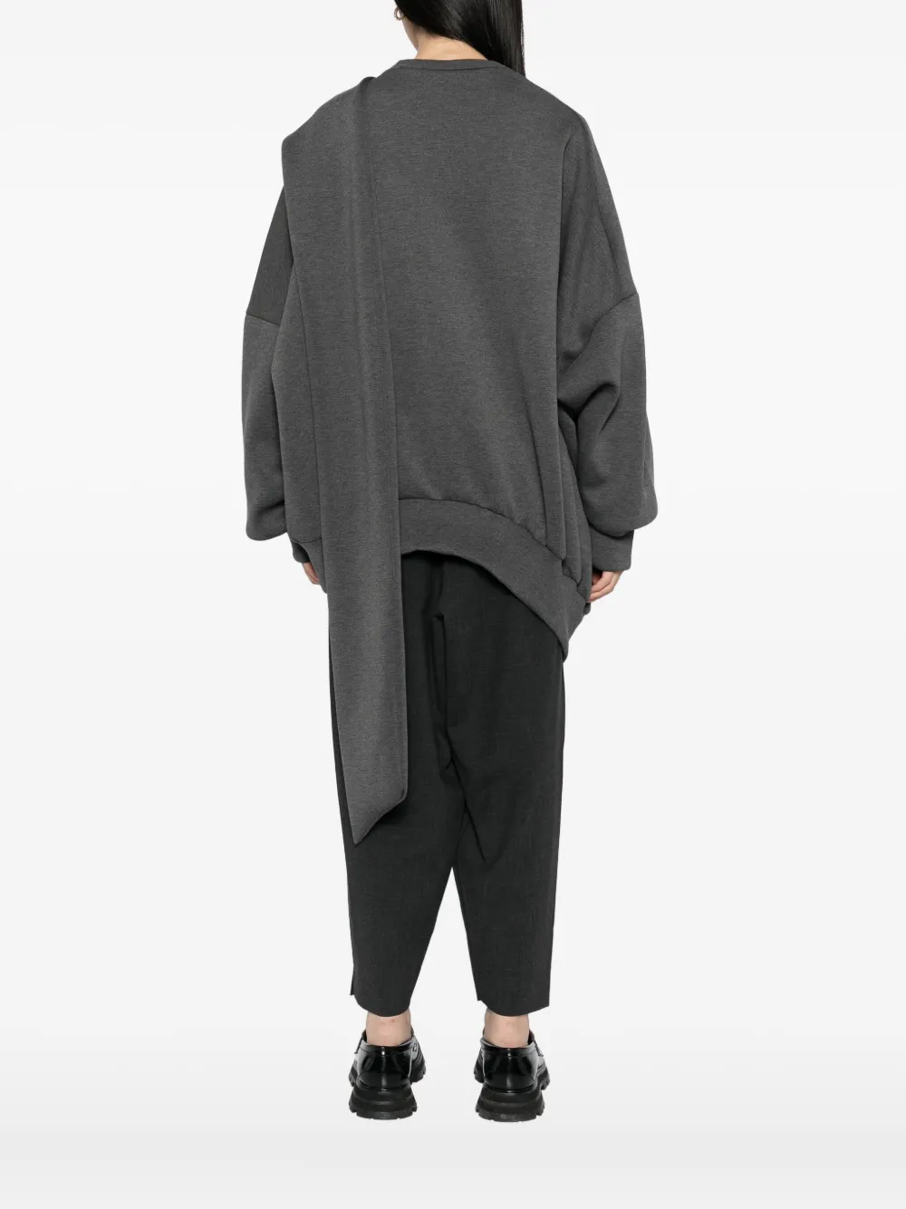 Gdel By Gaze De Lin Scarf-match Sweatshirt In Gray