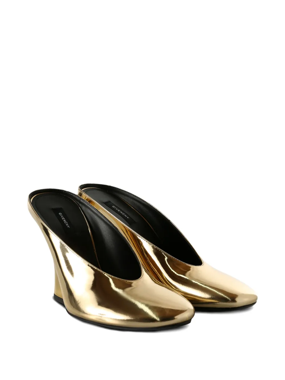 Givenchy 95mm mirrored leather mules Yellow