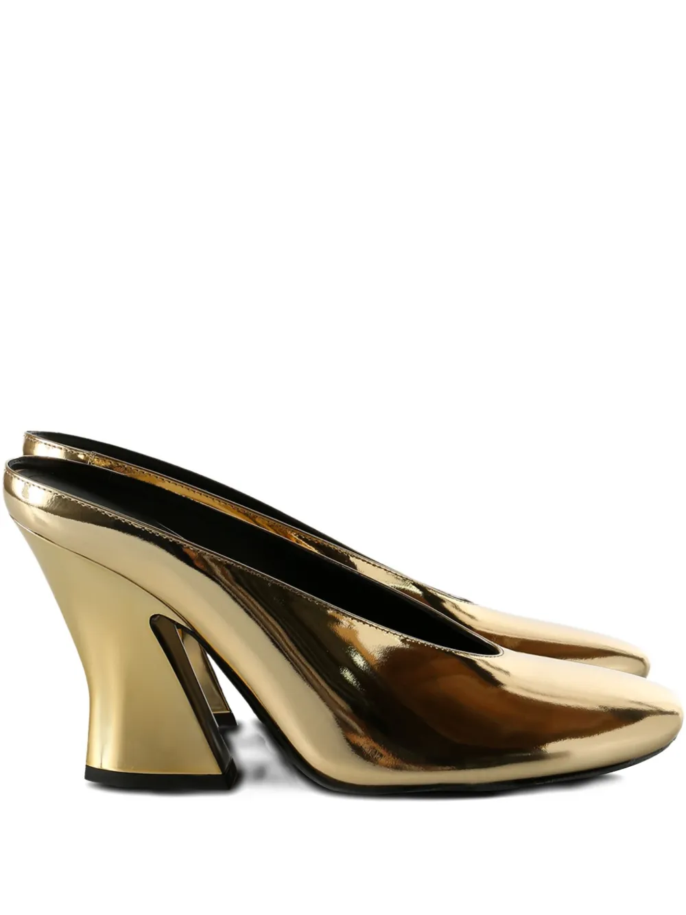 Givenchy Metallic Sculpted-heel Pumps In Yellow