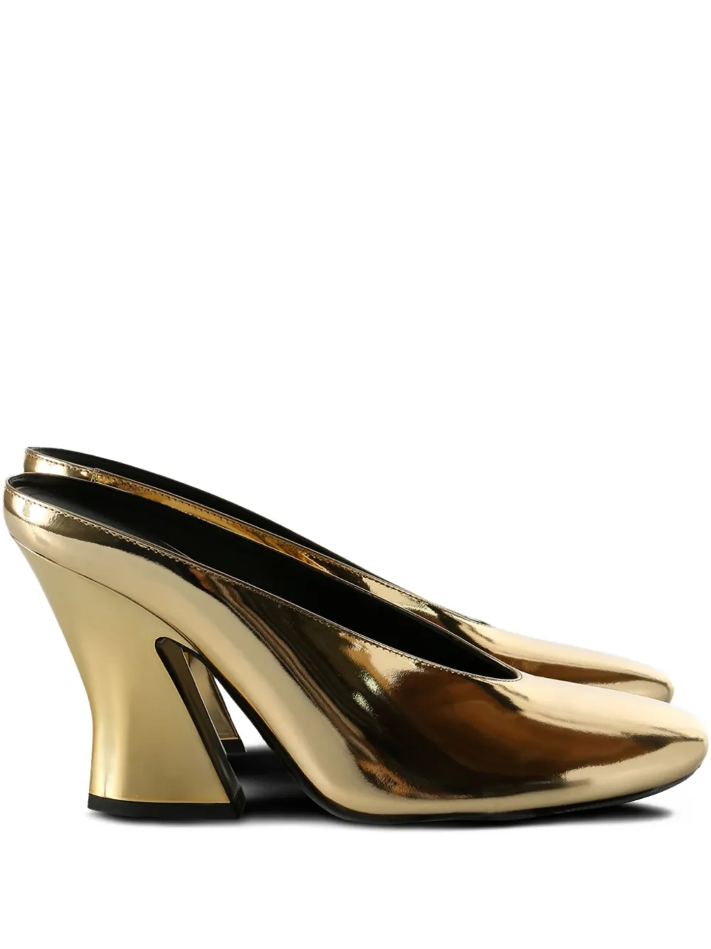 Givenchy 95mm mirrored leather mules Yellow