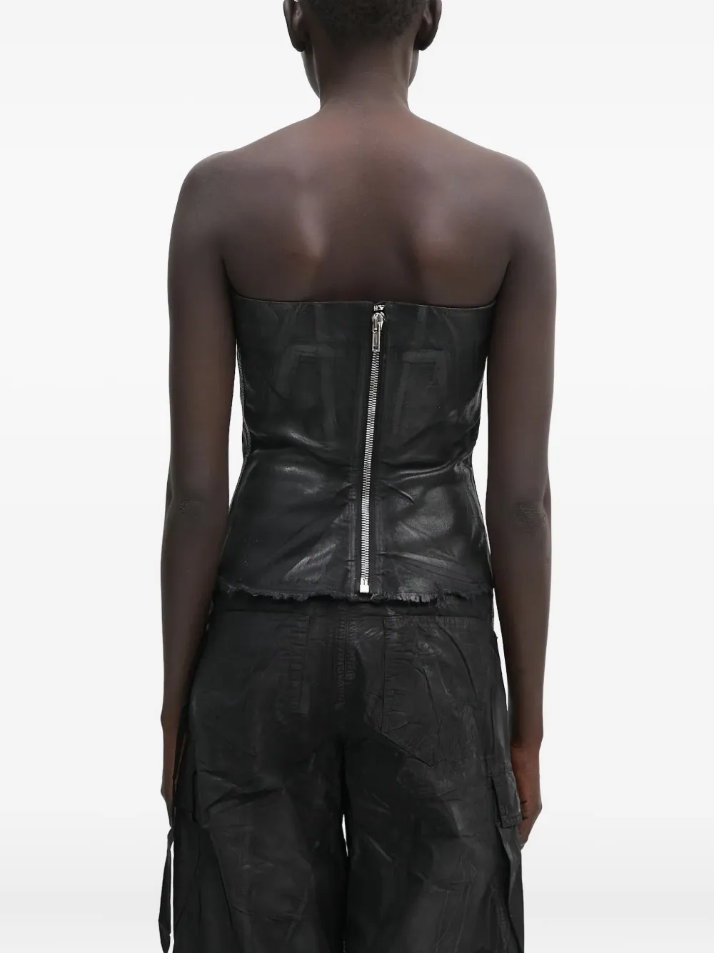 Rick Owens DRKSHDW Strapless gilet met franje afwerking Zwart