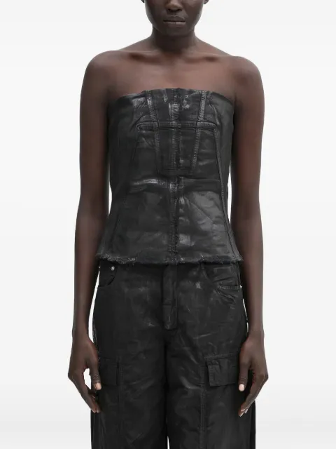 Rick Owens DRKSHDW strapless frayed-hem vest