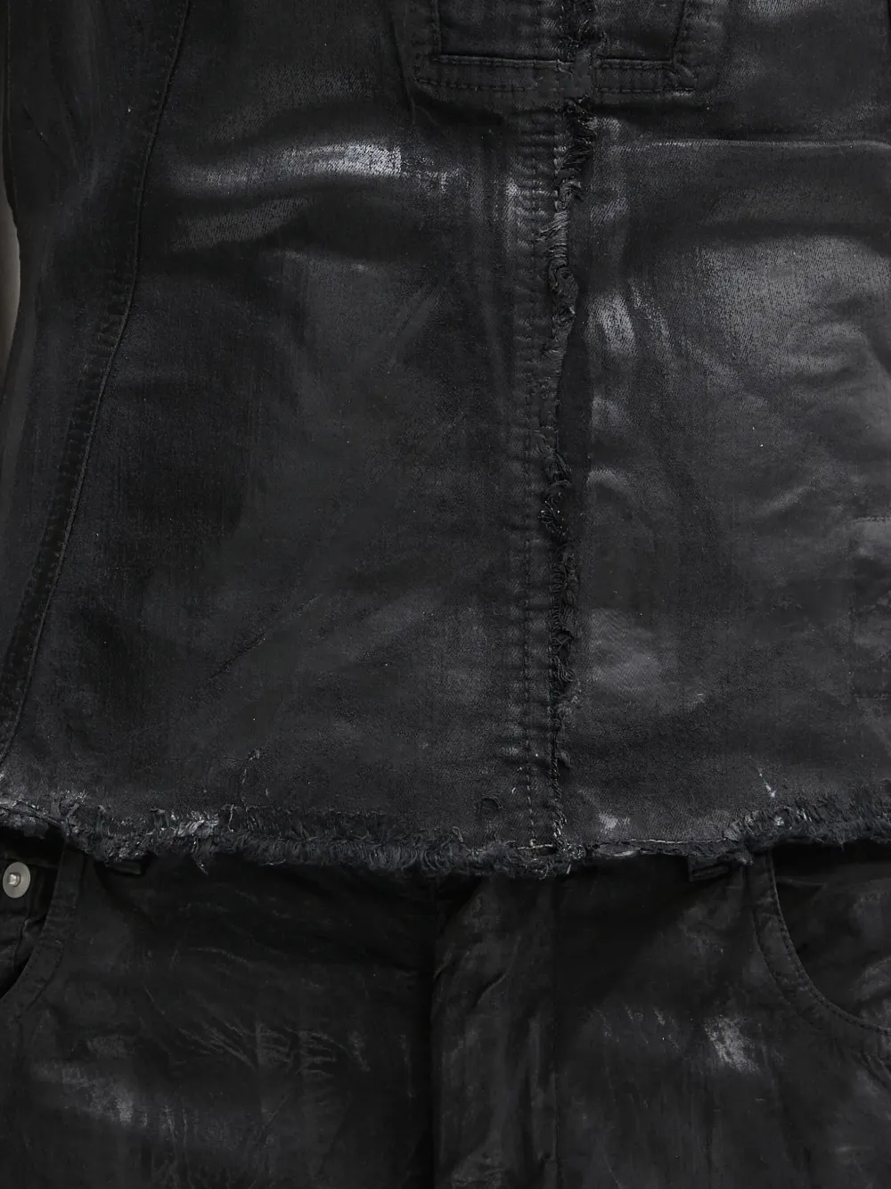 Rick Owens DRKSHDW Strapless gilet met franje afwerking Zwart