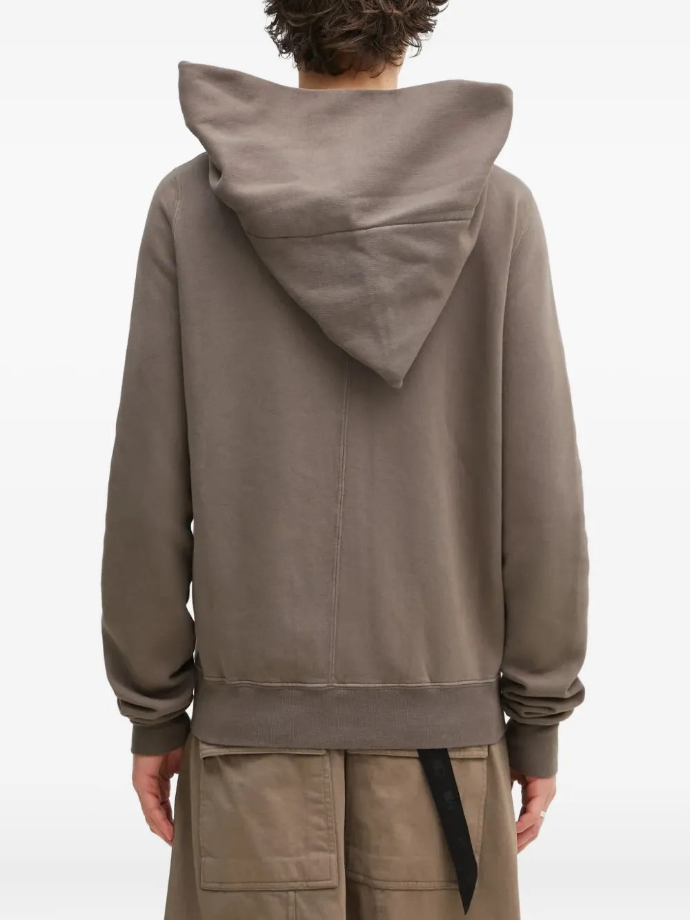 Rick Owens Drkshdw Asymmetric Zipped Hoodie In Brown